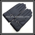 Herren Strick elastische Handgelenk Leder Handschuhe mit Agraffe